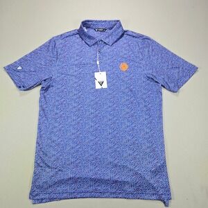 Levelwear Polo Shirt Discovery Geometric Skipper Blue Mens Size Medium BR58L NEW